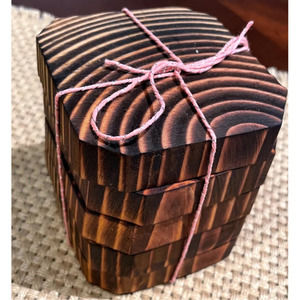 Handmade Wooden Coasters Wood Burn Dark & Light Brown Set of 5 Rustic Farmhouse